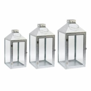 Zink lanterner - St med 3 stk. 