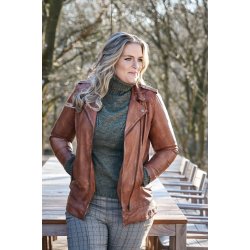 Zoey - Lder jakke - Brun