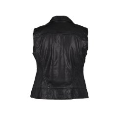 Zoey - Lder vest - Sort