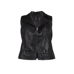 Zoey - Lder vest - Sort