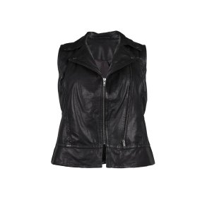 Zoey - Lder vest - Sort