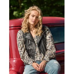 Zoey - Lder vest - Sort