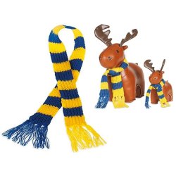 Zny - Strikket Halstrklde i Bl/Gul - Small 25 cm