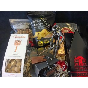 Metalfigur - Butiksassistent - Salgsassistent - Mand - Gavepakke med metalfigur og lkkerier