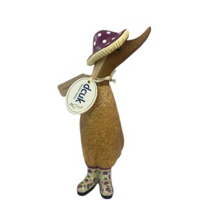 Dcuk Tr� And 18 cm - med paddehat - Lilla - Kigger Til H�jre