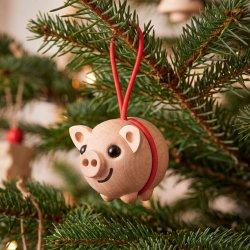 FableWood Mini Gris Babe i tr� til mandelgave og julepynt