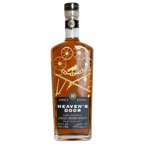Heavens Door Cask Strength Straight Bourbon Whiskey Danish Collection Cask 1