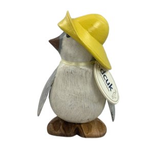 Dcuk - Malet kejserpingvin 14 cm - Med Gul Sydvest