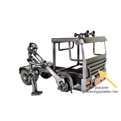 Gavekurv med metalfigur - Lastbilmekaniker - l og hygge
