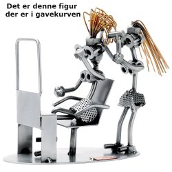 Gavekurv med metalfigur - Frisr - Vin og hygge
