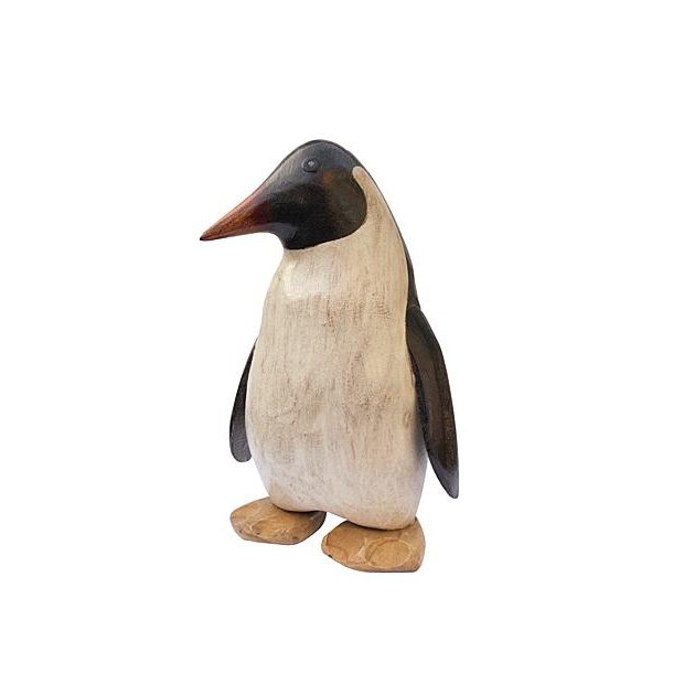 Trfigur - Pingvin i bejdset tr med studenterhue