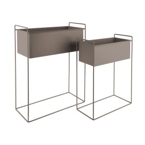 Plantekasser - St/2 - Mrkegr metal plantekasser