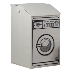 Vasket�js kurv i hvid kanvas stof