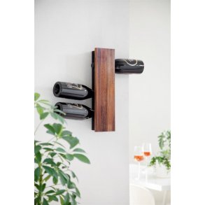 Vinreol med valnddetr front - 8 flasker