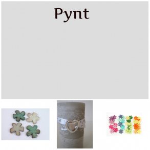 Filt, papir, metal og tr pynt