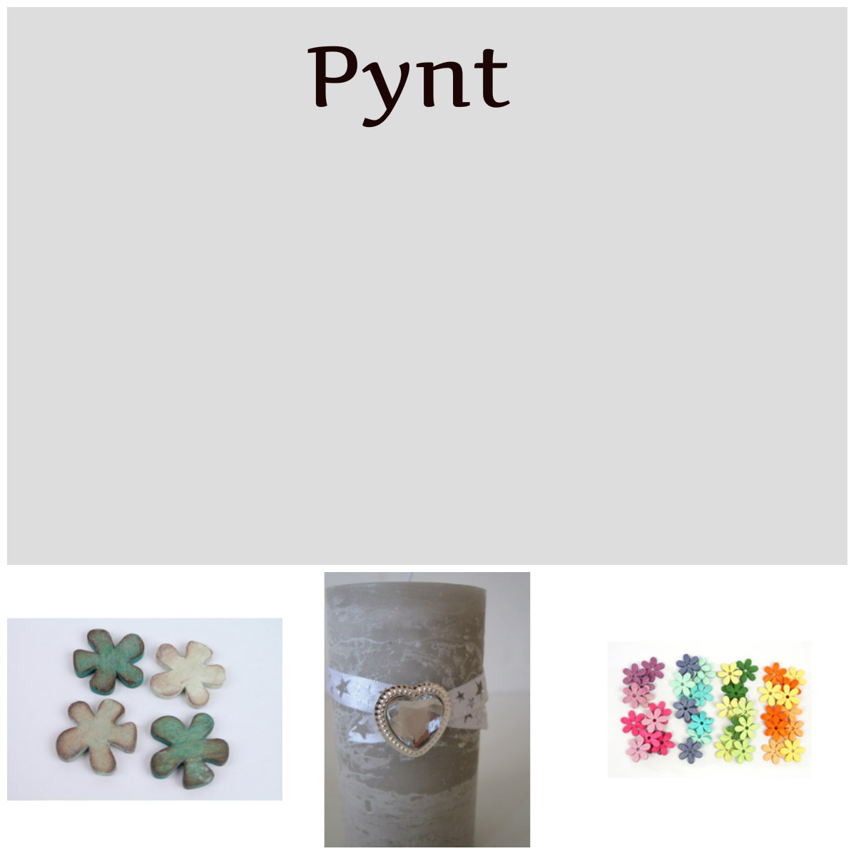 Filt, papir, metal og tr pynt