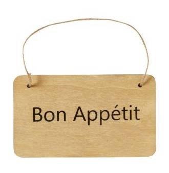 Skilt - Træskilt - Bon Appétit